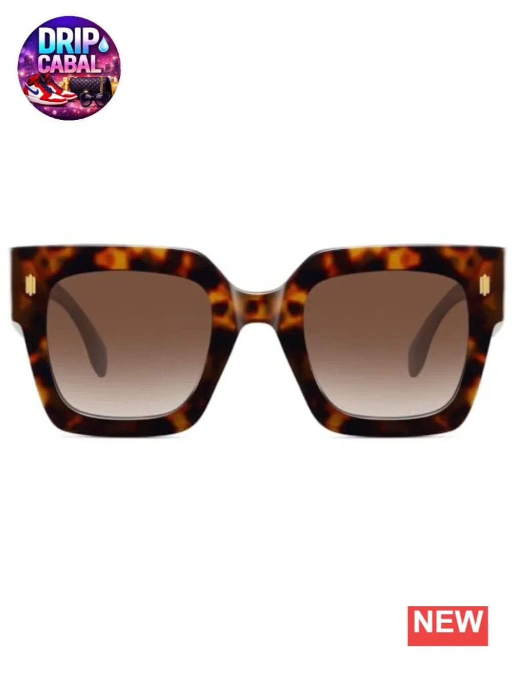 Retro Oversized Square Sunglasses UV400 Protection Chunky Plastic Frames